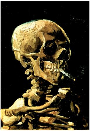 SKULL TETE DE MORT SMOKING Wall Art Poster Grand format A0 Large Print